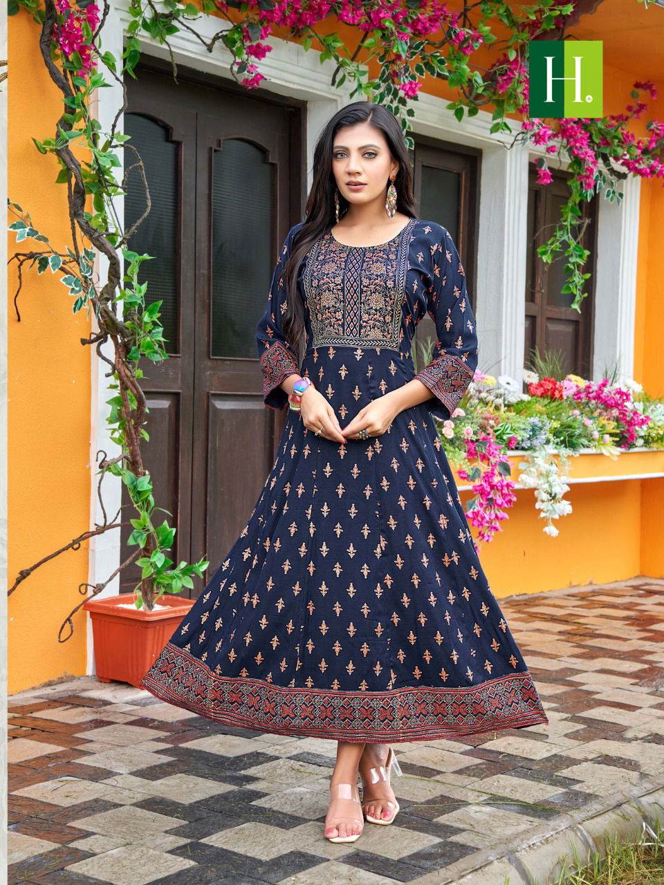 Hirwa Samantha 2 Rayon Festival Wear Long Anaraklai Kurti Collection